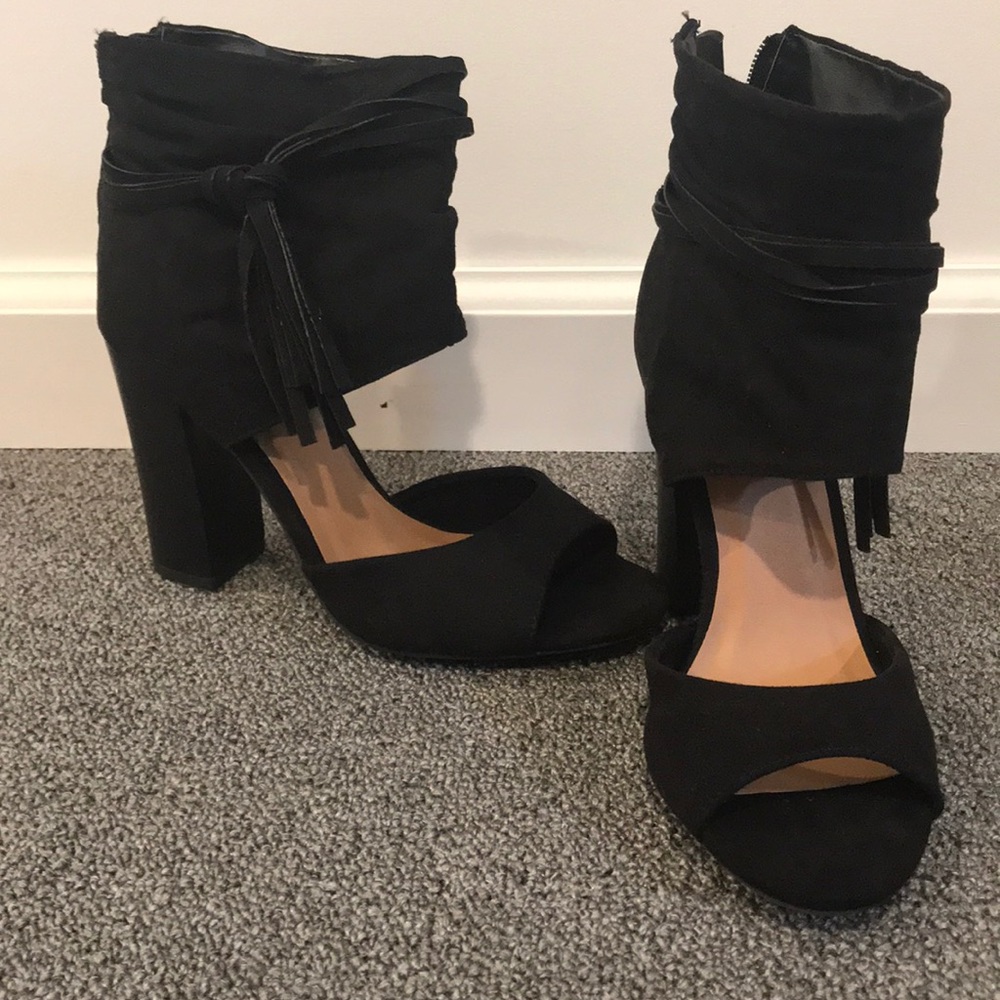 Black Peep Toe Shooties